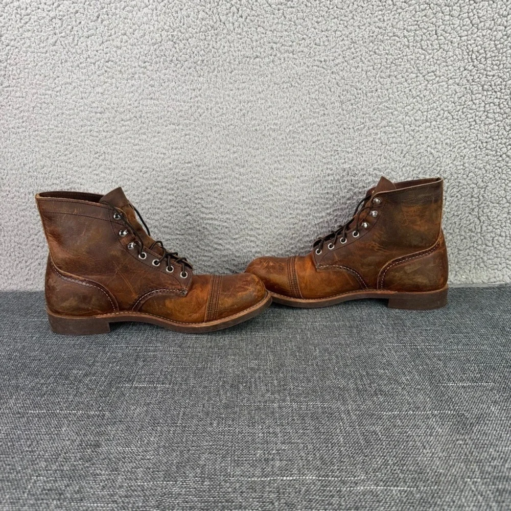 Red Wing Iron Ranger Men 10 Brown 8085 Copper Rough & Tough Leather Work Boots